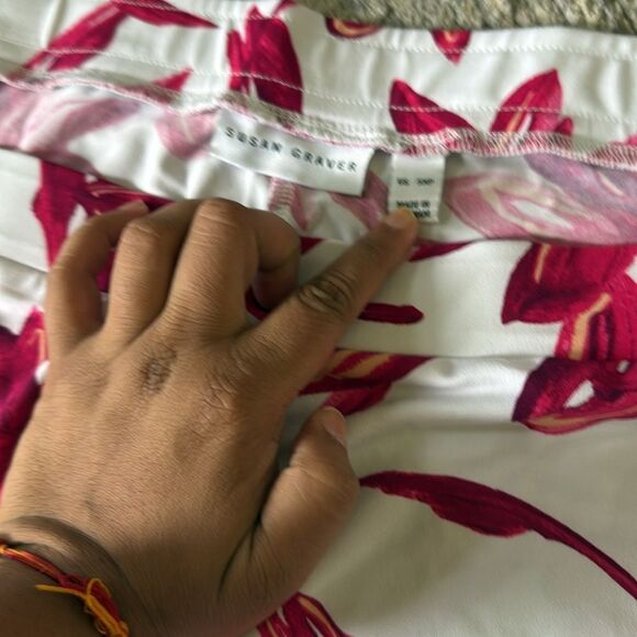 Susan Graver Rose pink Floral Capris 5xp NIP/NWOT - Picture 3 of 10